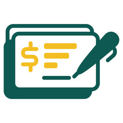 cheque color icon icon