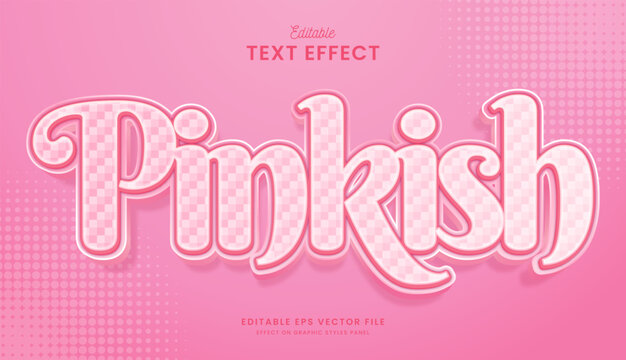decorative editable cute pinkish text effect vector design