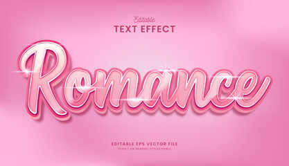 decorative editable pink romance text effect vector design