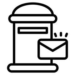postbox outline icon icon