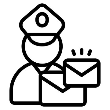 recommend clip art: mailman outline icon icon