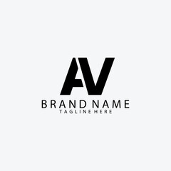 AV monogram slice logo design