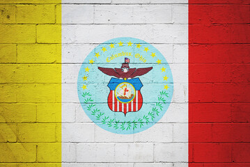 Obraz premium Flag of the city of Columbus painted on a wall