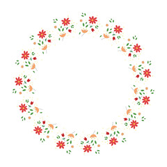 Circle floral pattern for decorations. Perfect for wedding and engagement party.
