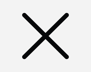 Cross Icon. X Mark Cancel Reject Off Wrong Incorrect Prohibited Restriction Negative Vote. Black White Graphic Clipart Artwork Symbol Sign Vector EPS