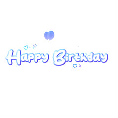 Happy birthday to you cute minimal words with pastel color 