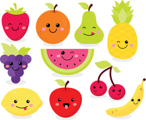 Tropical fruit, kawaii
