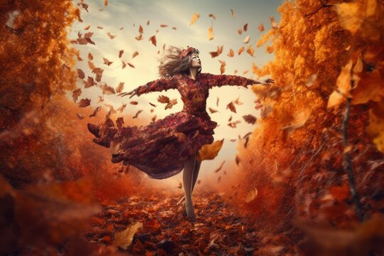 transition from summer to fall. Created with generative AI technology.