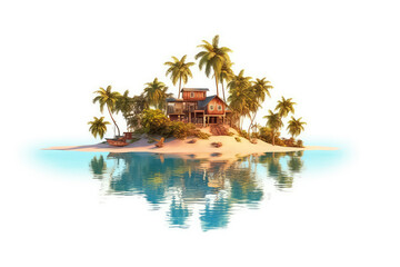 Beautiful tropical island with white sand