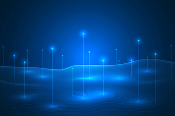 digital lines with circuit lines on abstract background. technology innovation background.