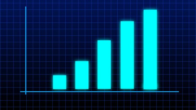 Neon blue financial data and diagrams hart
