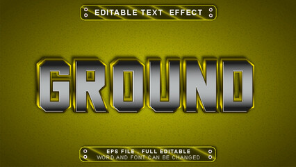Ground text effect template with 3d style use for logo and business brand