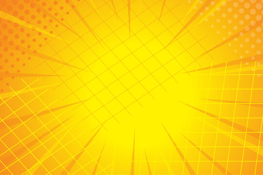 yellow comic background with dots and squares pattern