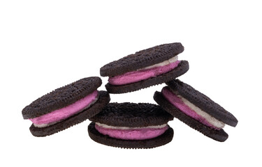 sandwich cookies with strawberry cream filling