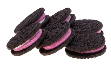 sandwich cookies with strawberry cream filling