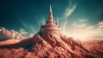 Fototapeta na wymiar Majestic pagoda symbolizes spirituality in ancient architecture generated by AI