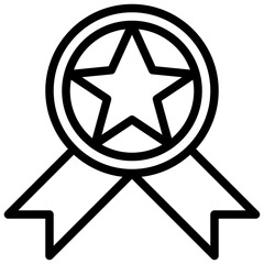 MEDAL RIBBON line icon,linear,outline,graphic,illustration