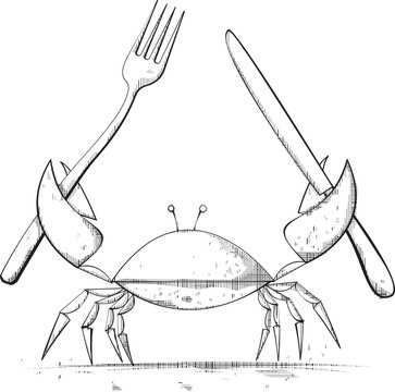 Crab with Knife and Fork