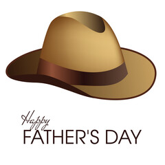 Happy Father's Day, vector illustration of hat and tie with inscription