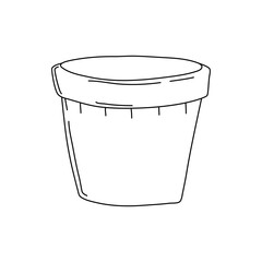 Flower pot, Planter. Hand drawn vector illustration