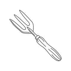 Garden fork. Hand drawn vector illustration