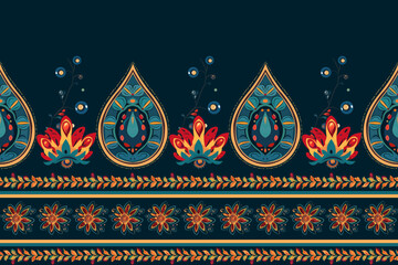 Paisley ethnic patterns design floral pattern with paisley and indian flower motifs. damask style pattern for textil and decoration