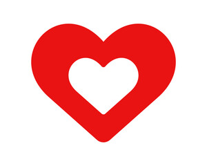 Heart icon. Red heart symbol. Valentine's Day symbol. 
