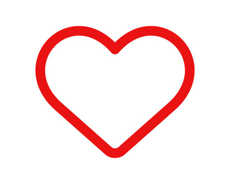 Heart icon. Red line heart symbol. Valentine's Day symbol. Like icon.