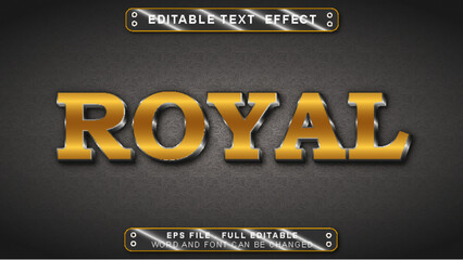 Royal text effect template with 3d style use for logo and business brand