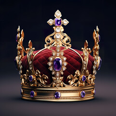 3d crown digital render isometric ai gen British Victorian style