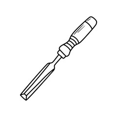 doodle chisel and hand drawn vector isolated
