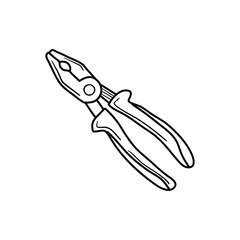 Obraz premium Plier doodle icon in vector. Hand drawn plier icon in vector