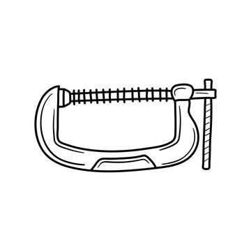 black and white c clamp tool clip art preview