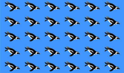 penguins vector seamless repetitive pattern