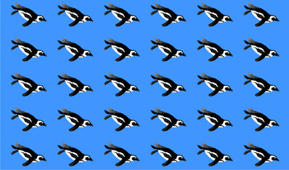 penguins vector seamless repetitive pattern