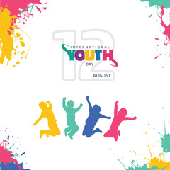 Free vector international youth day, colored letters