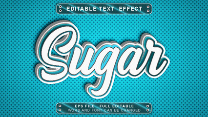Sugar text effect template with 3d style use for logo and business brand