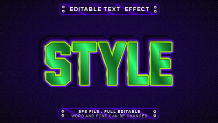 Style text effect template with 3d style use for logo and business brand
