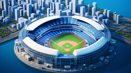 baseball stadium digital render ai art gen isometric