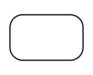 Vector rectangle with rounded corners for text. Blank, empty banner, shape design. Rectangle frame.