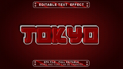 Tokyo text effect template with 3d style use for logo and business brand