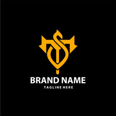 Letter ST simple monogram logo icon design