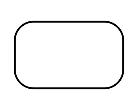 Vector rectangle with rounded corners for text. Blank, empty banner, shape design. Rectangle frame.