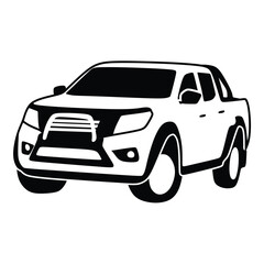 dashing car icon, black white line art, vector, logo