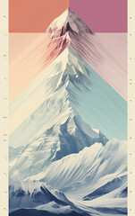 winter mountain landscape pale risegraph style mount fiji gen ai