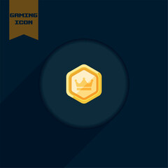 Isolated colored retro videogame token icon Vector