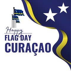 Premium Vector | Curacao national day patriotic poster. flying rubber balloon in colors of the dutch flag. curacao national day 2rd july