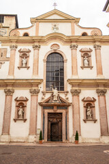 Fototapeta na wymiar View of a church in Trento, Italy