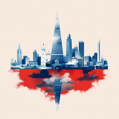 Illustration of the beautiful city of London. United Kingdom