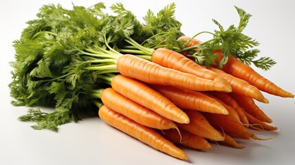 Fresh carrots, Carrot vegetable isolated on white background.